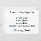 フラクタル ブルー ハート フラワー 招待状 (裏面)