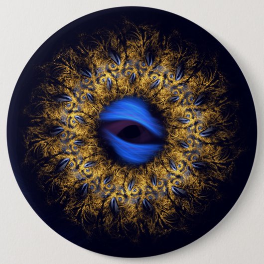 フラクタル・マンダラ・キングの目 缶バッジ (正面)