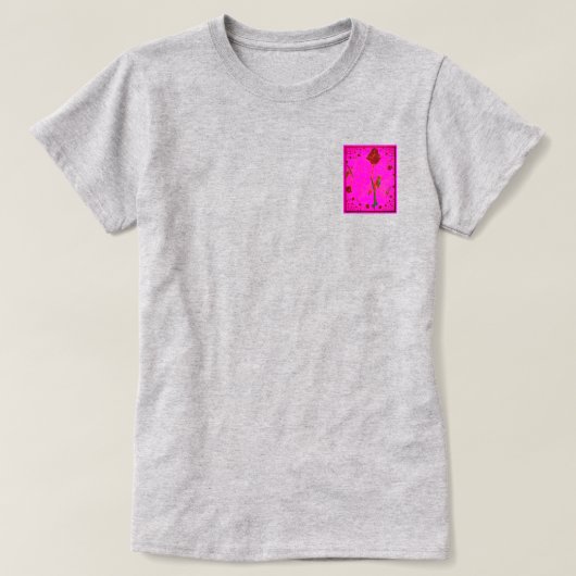 フラクタル レッド ローズ Tシャツ (デザイン正面)