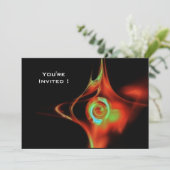 フラクタル・ローズ　明るい　青　赤　緑　黒 招待状 (スタンド正面)