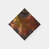 フラクタル、羽のような、銅のナプキン スタンダードカクテルナプキン (角)