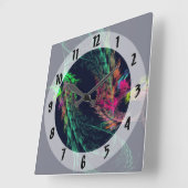 フラクタル – 翼竜 スクエア壁時計 (傾斜)