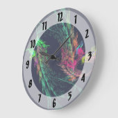 フラクタル – 翼竜 ラージ壁時計 (傾斜)