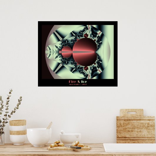 フラクタルMandelbrot火災と氷フラクタル ポスター (キッチン)