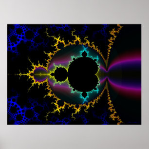 フラクタルMandelbrot電気夜 ポスター