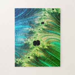 フラクタルMandelbrot |ターコイズブルーとネオミント ジグソーパズル