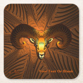 フラクタルRAMのヘッド スクエアペーパーコースター (正面)