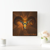 フラクタルRAMのヘッド スクエア壁時計 (ホーム)