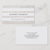 フラクチャストライプ済み白コンテンポラリー背景 名刺 (正面/裏面)