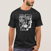 フラクチャード ウィスパーズ 顔の幾何学 Tシャツ (正面)