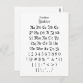 フラクトゥール – Zazzleフォントサンプラーシート ポストカード (正面/裏面)