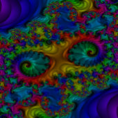 フラクトリップ(幻覚体験)のようなトルサイケデリックレインボーステッカー 長方形シール