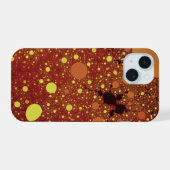 フラクトル宇宙 - クールオレンジ抽象芸術 iPhone 15ケース (裏面横)