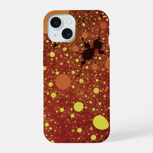 フラクトル宇宙 - クールオレンジ抽象芸術 iPhone 15ケース (裏面)