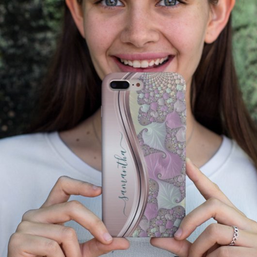 フラクモダンタルバラ金ゴールド手書き名 Case-Mate iPhoneケース