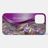 フラクモダントラルパープル手書き名 Case-Mate iPhoneケース (裏面 (横))