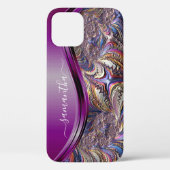 フラクモダントラルパープル手書き名 Case-Mate iPhoneケース (裏面)