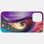 フラクモダントラルパープル手書き名 Case-Mate iPhoneケース (裏面 (横))