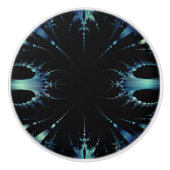 フラクレースのようタルブラックとブルーの顔ノブ セラミックノブ (正面)