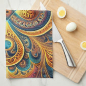 フラク鮮やかタルアート キッチンタオル (四つ折り)