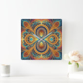 フラク鮮やかタルアート スクエア壁時計 (ホーム)