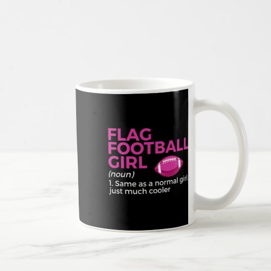 フラグおもしろいフットボールの女の子の定義 コーヒーマグカップ (右)