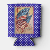 フラグかわいらし7月4日愛国国旗 缶クーラー (正面)