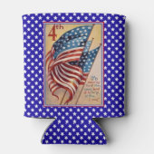 フラグかわいらし7月4日愛国国旗 缶クーラー (裏面)