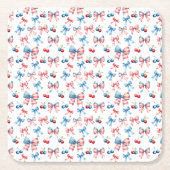 フラグとさくらんぼ スクエアペーパーコースター (正面)