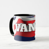 フラグとハクトウワシの入ったVanceのテキスト マグカップ (正面左)