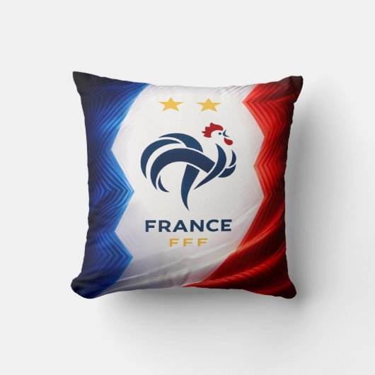 フラグに雄鶏 フランス国旗柄 ピロー (正面)