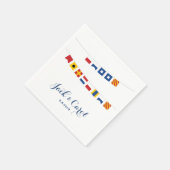 フラグのカラフルハッピーバースデー航海の スタンダードカクテルナプキン (角)