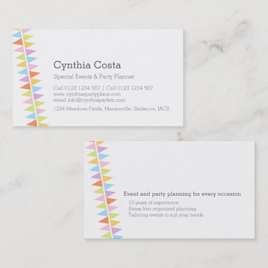 フラグのパーティーイベントの名刺の計画 名刺 (正面/裏面)