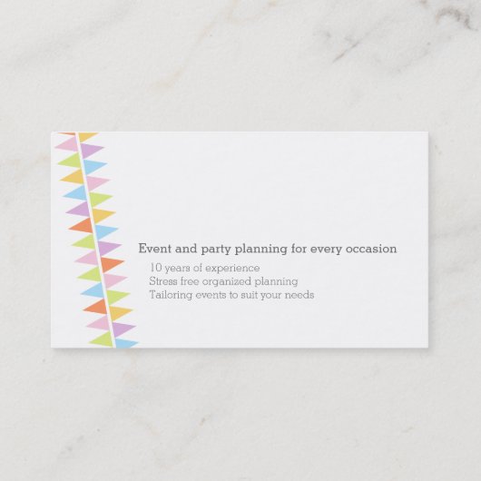 フラグのパーティーイベントの名刺の計画 名刺 (裏面)