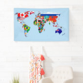 フラグの世界地図バナー 横断幕 (インサイチュ)