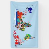 フラグの世界地図バナー 横断幕 (縦)