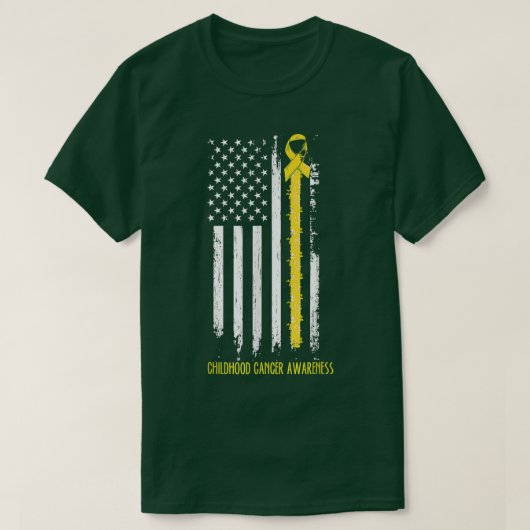 フラグの小児癌認識度リボン787 Tシャツ (デザイン正面)