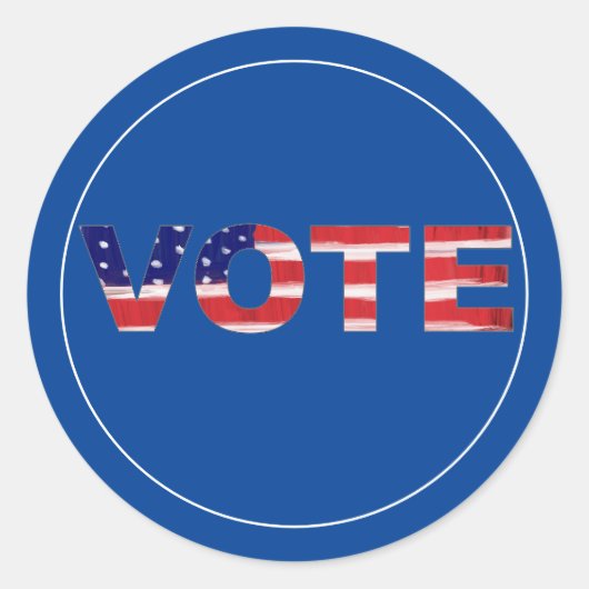 フラグの文字で投票 ラウンドシール (正面)