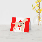フラグのLRイエロー・ラブラドール・レトリーバー名シルエット カード (黄色い花)