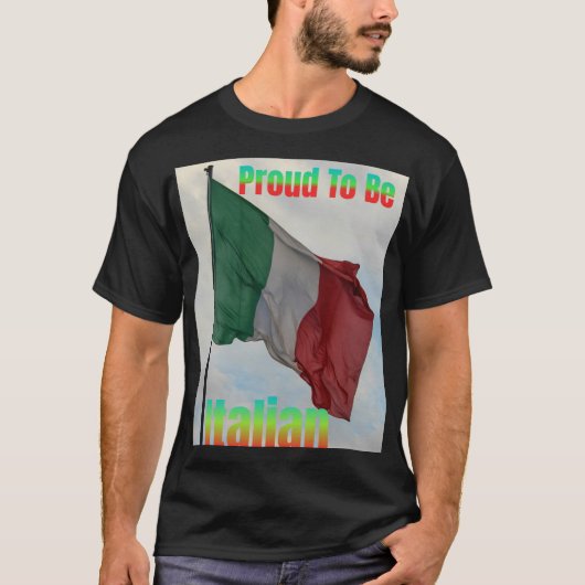 フラグイタリアンの誇りを持った設定 Tシャツ (正面)