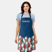 フラグイタリアンオーナメントパーソナライズされた エプロン (着用した状態)