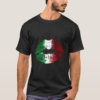 フラグイタリアンキス私は唇だイタリアン Tシャツ