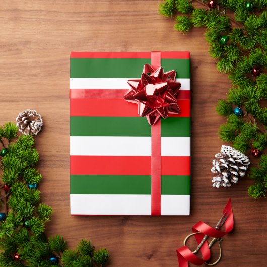 フラグイタリアンデザインストライプ ラッピングペーパー (クリスマスギフト)