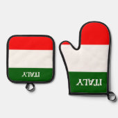 フラグイタリアンデザイン 鍋つかみ&鍋敷きセット (正面)