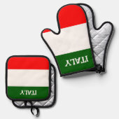 フラグイタリアンデザイン 鍋つかみ&鍋敷きセット (正面/裏面)