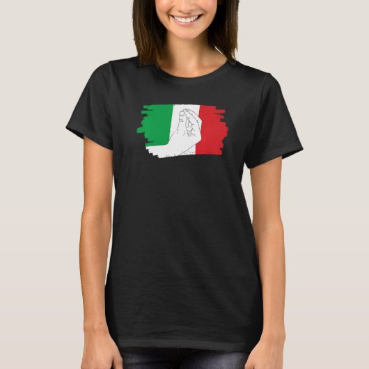 フラグイタリアンハンドシンボルItalianoハンドジェスチャー Tシャツ (正面)