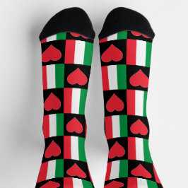 フラグイタリアンハートパターンイタリア国家プライド ソックス