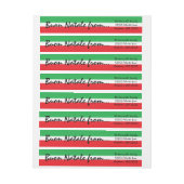 フラグイタリアンブオンナタールクリスマスグリーティングリターン ラップアラウンド宛名ラベル (シート)