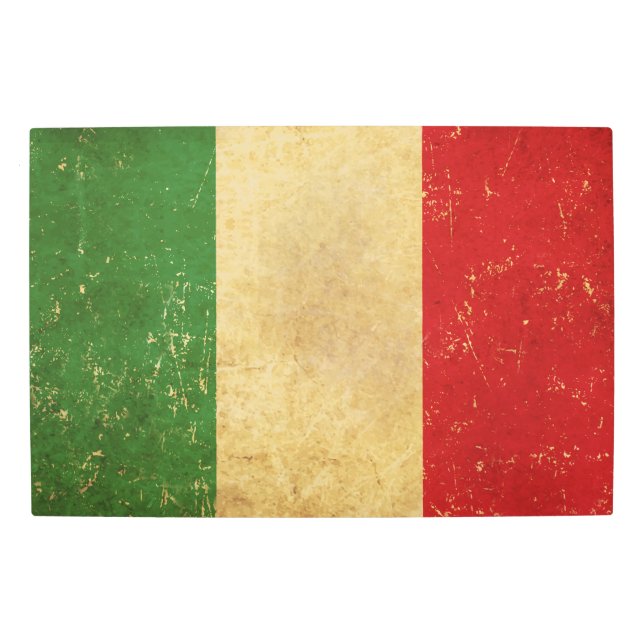フラグイタリアンヴィンテージグランジデザイン メタルプリント (正面)