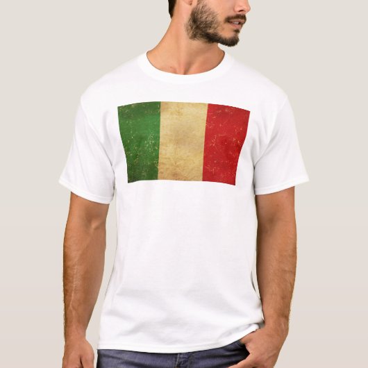 フラグイタリアンヴィンテージグランジメンズホワイト Tシャツ (正面)